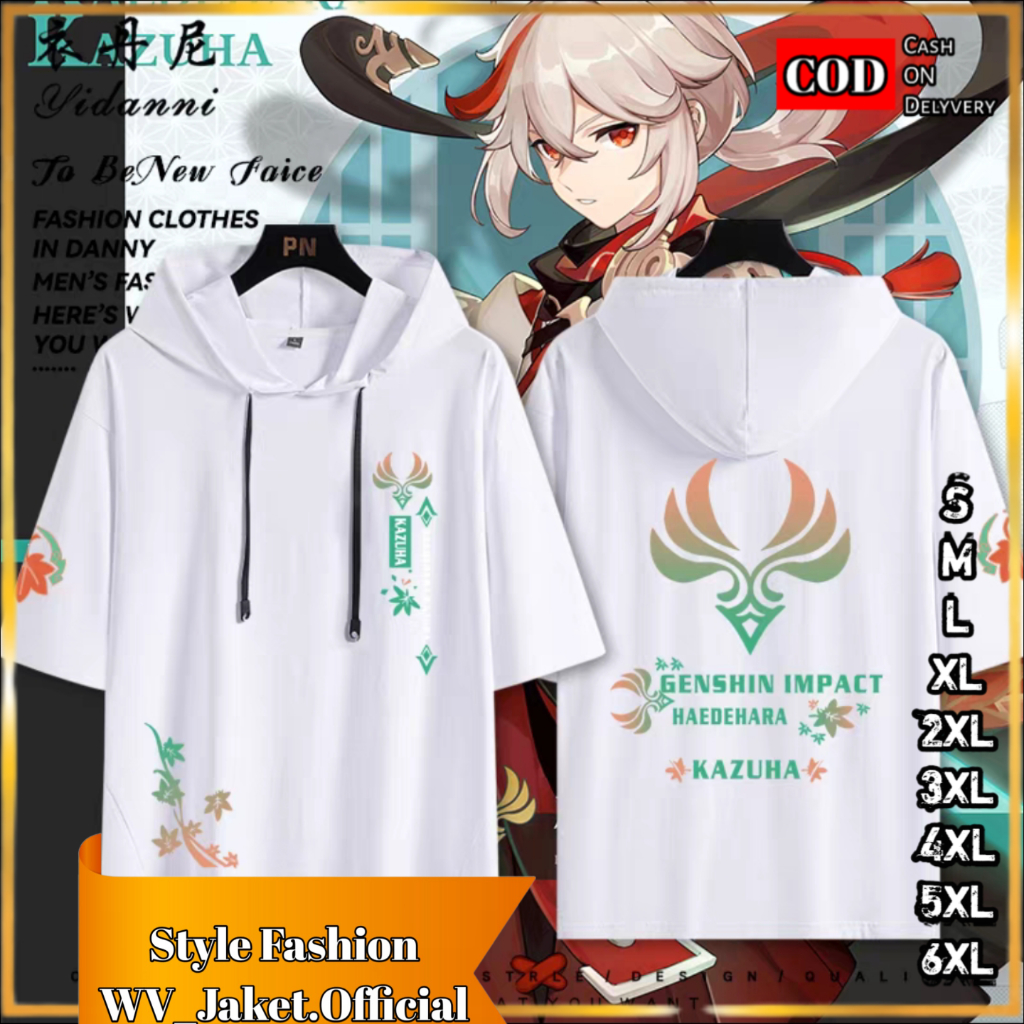 WareVisible Jacket Hoodie Lengan Pendek KAZUHA Pullover Oversize Korean Style Unisex Premium Jaket F