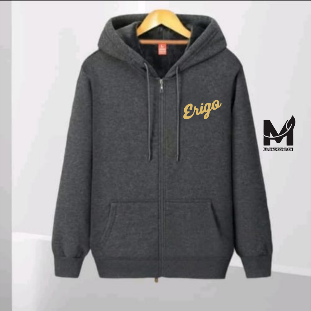 Rizmon Distro Goo Logo Gold On Gold Hoodie Zipper Crop Top l Jaket Pria & Wanita