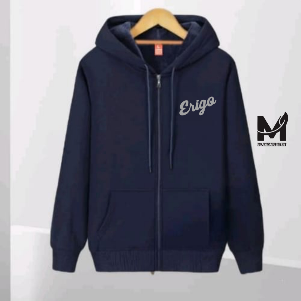 Rizmon Distro Goo Logo Grey On Grey Hoodie Zipper Crop Top l Jaket Pria & Wanita