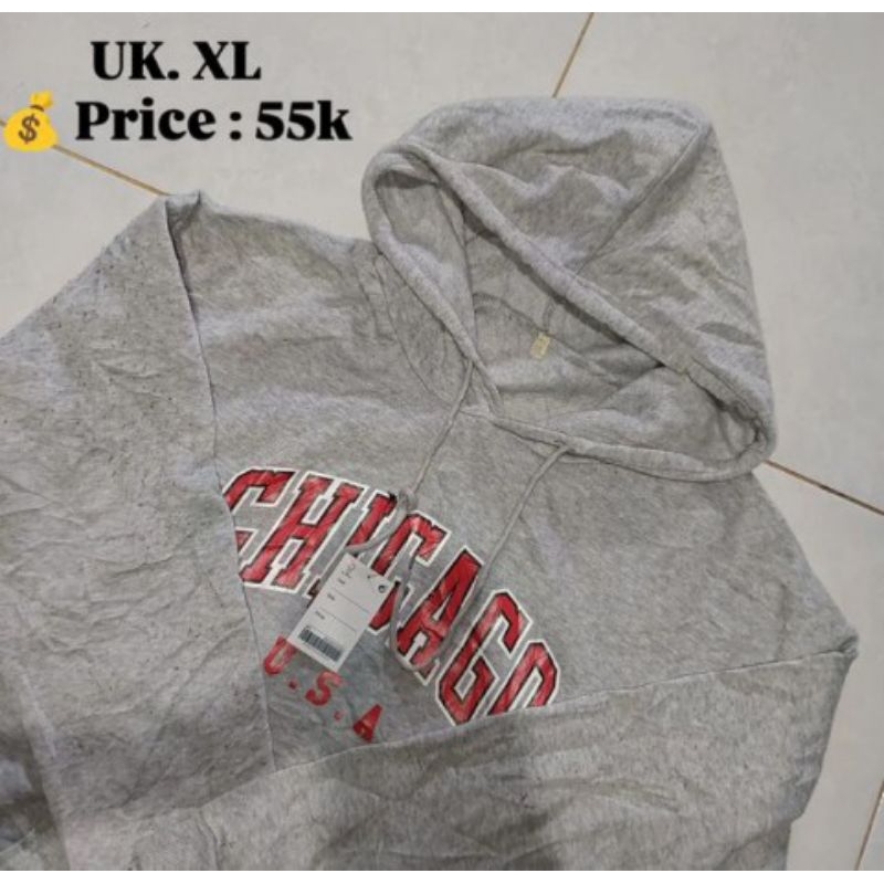 hoodie second SHEIN size xl abu-abu