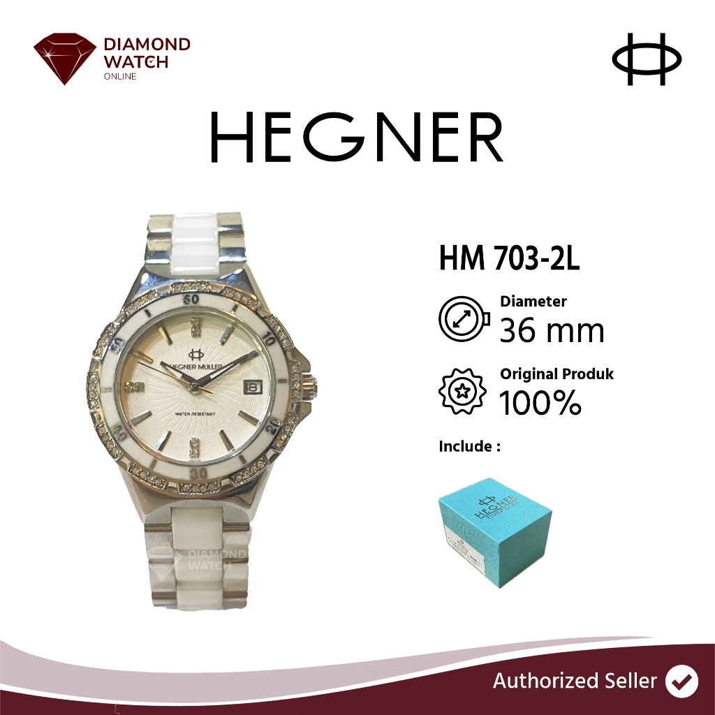 Hegner Muller 36mm Silver Stainless Steel Ceramic Strap HM 703-2L