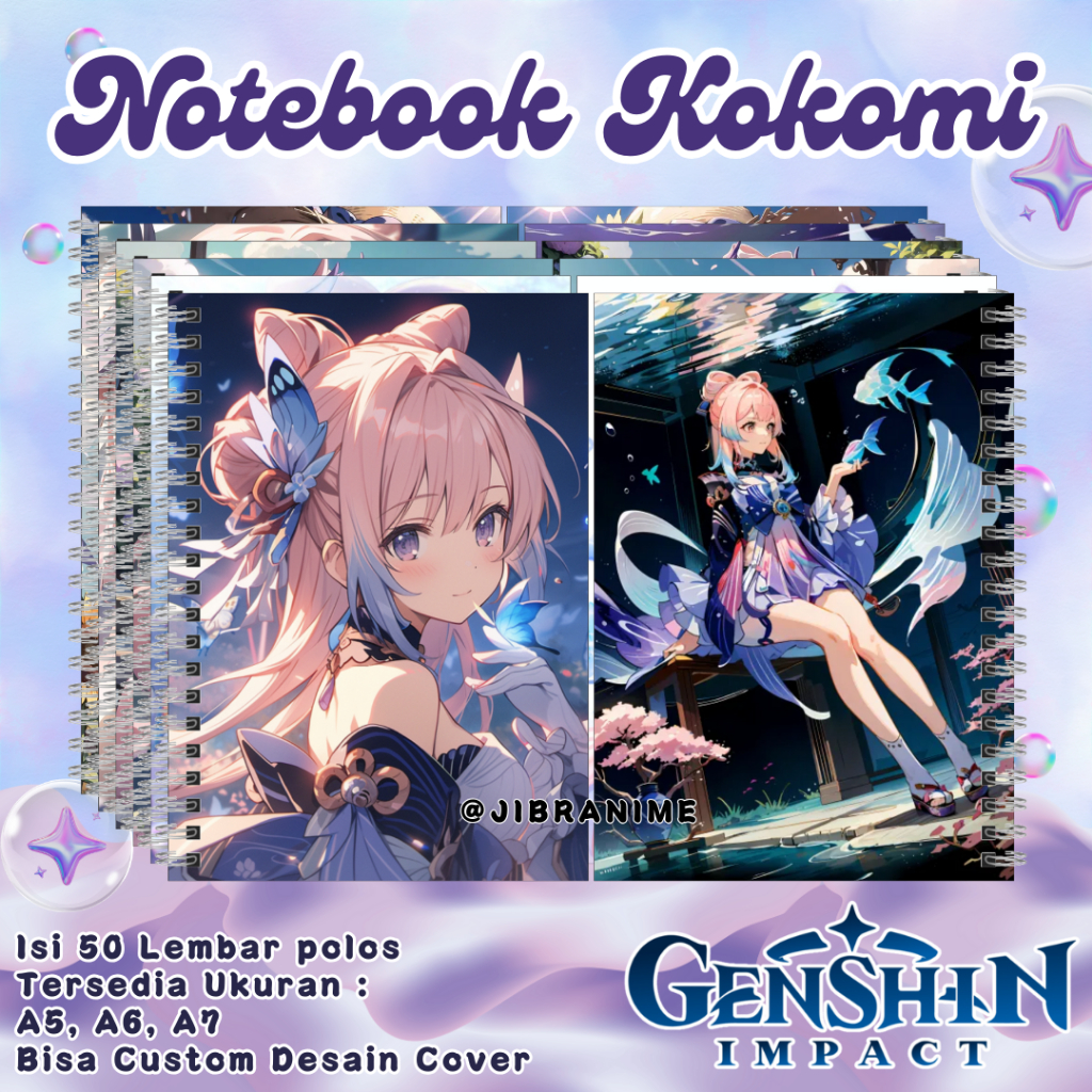 

Note Book Kokomi Genshin Impact / Notebook Kokomi / Buku Catatan / Bisa Custom