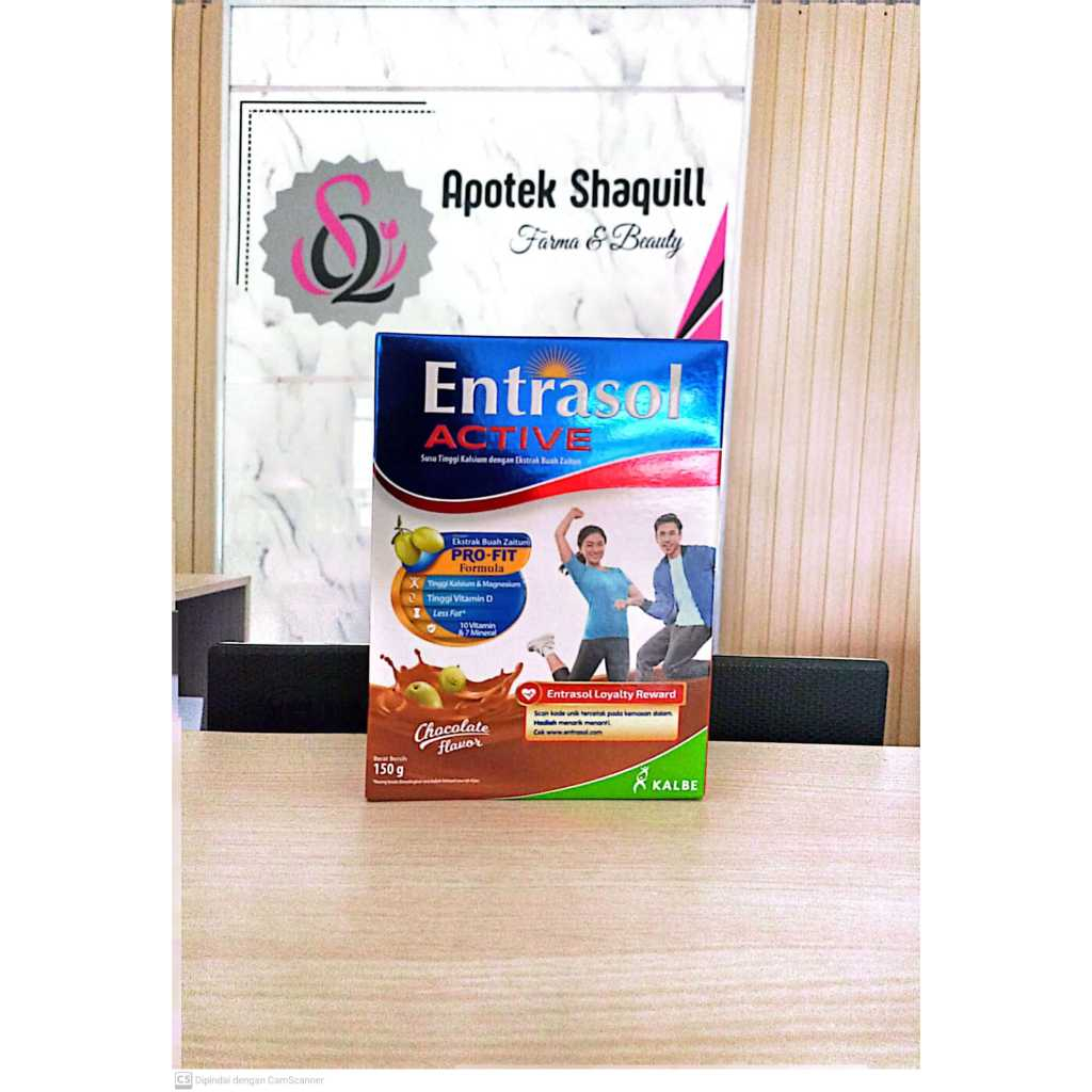 Entrasol actif vanila 150 gr /Entrasol actif coklat 150 gr / susu kalsium / susu buat kesehatan tula