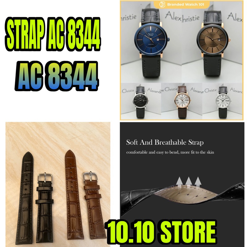 STRAP Tali jam AC 8344 cowok dan cewek  /Leather Strap AC 8344/ Strap Jam Tangan Ac8344 bagus dan be