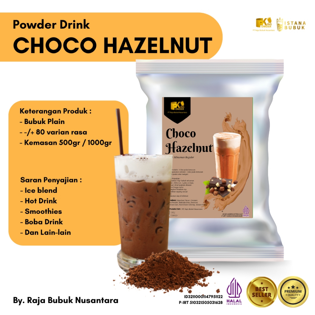 

Bubuk Minuman Choco Hazelnut Bubuk Minuman Cokelat Hazelnut Bubuk Minuman Nyoklat 1Kg