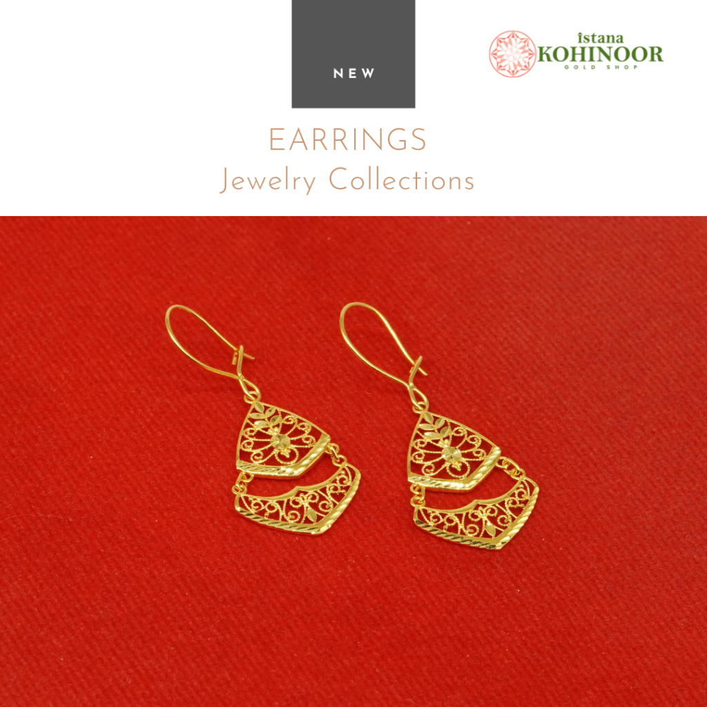 KOHINOOR ANTING EMAS EARRINGS 16K GOLD VARIASI BALI