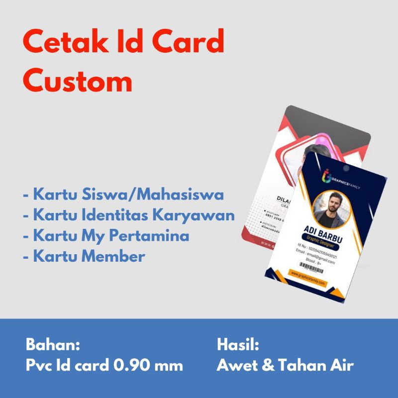 

kartu Member Id Card Bahan pvc