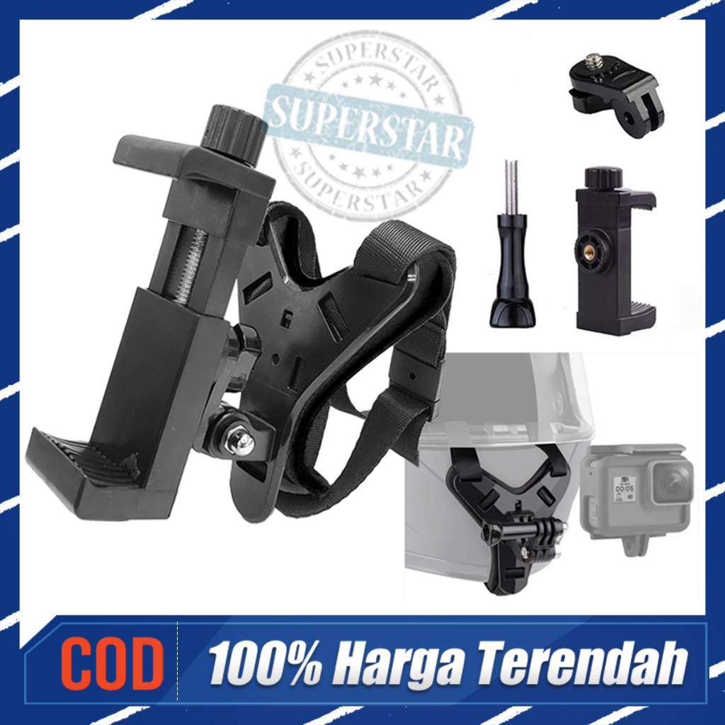 Mounting Helm Chin Mount / Mounting Helm Full Face Untuk HP / Smartphone
