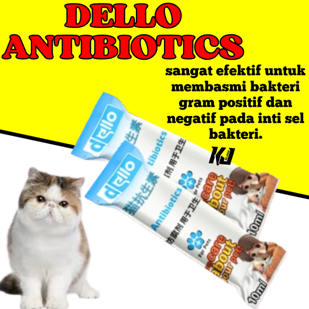 DELLO ANTIBIOTIK Cat 10ml Antibiotik Spektrum Luas untuk Kucing / Obat Hewan