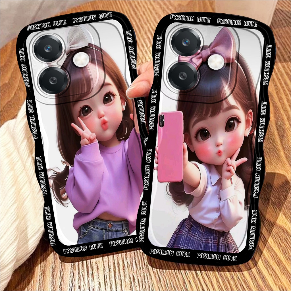 R_233 Case Hp Gelombang Cocok Untuk Infinix Note 40 Note 40 Pro Smart 8 Hot 40I Hot 30 Hot 30i Hot 3