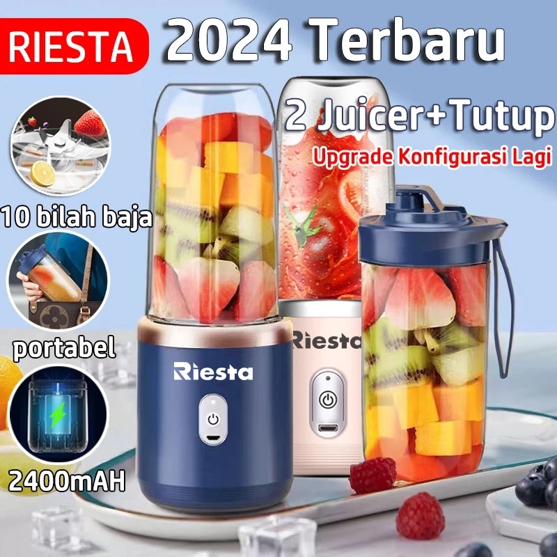 【10 Pisau】2024 Blender Portable Mini Juice Blender Juicer Portable Usb Rechargeable Ice Crusher