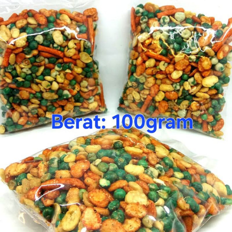 

Kacang campur berat 100gram, kacang medan, cemilan snack