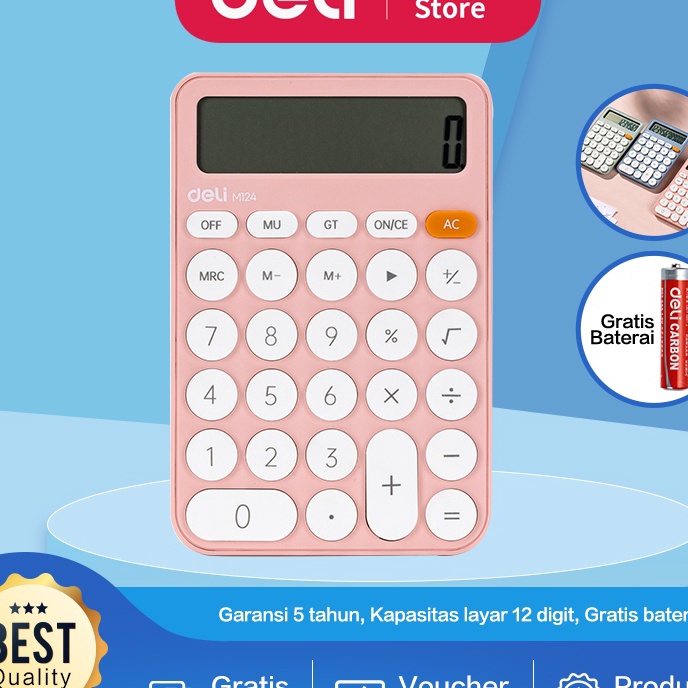 

Hematku Deli Calculator Kalkulator Poble Garansi 5 Tahun Warna Pastel EM124