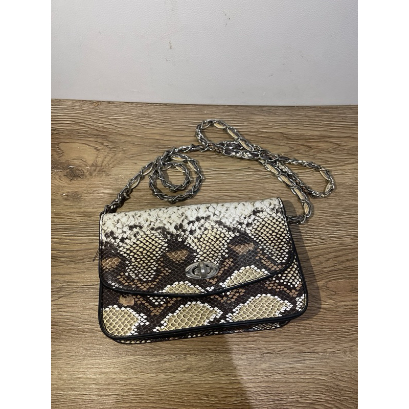 mango authentic sling bag snake patern
