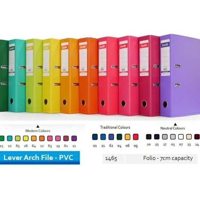 

HJ6 ORDNER BANTEX 1465 FOLIO 7 MM WARNA WARNI PCS