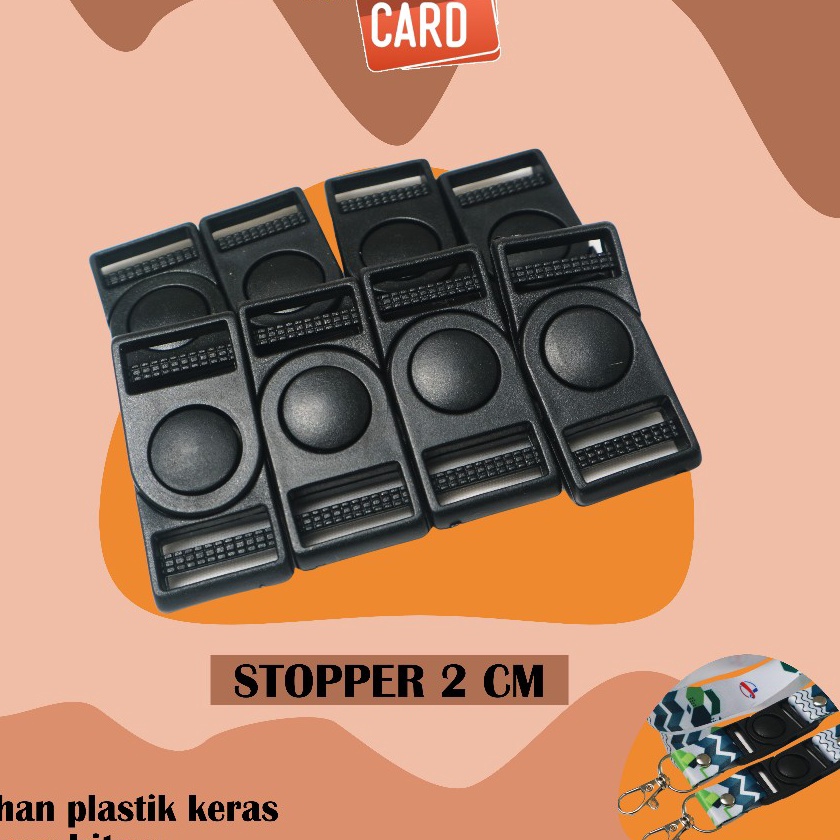

KF7 stoper stopper tali id card cantelan ukuran 15cm dan 2cm isi 12 pcs hitam