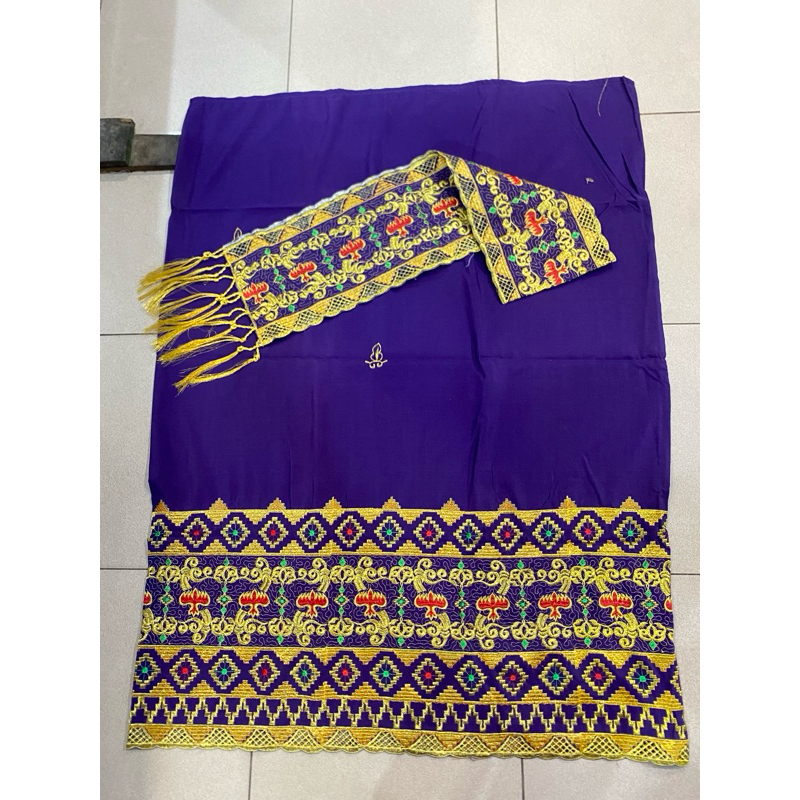 tapis lampung siger ungu bordir (satu tingkat)