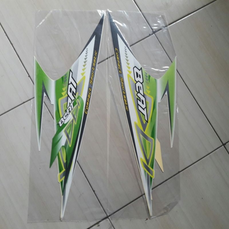 Striping stiker motor honda beat karbu beat lama standart tahun 2012 warna hijau lis body full set b
