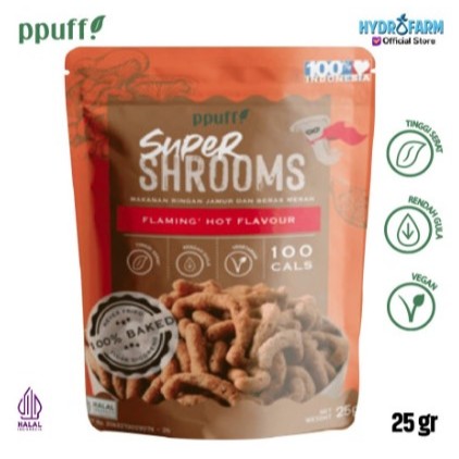 

Ppuff! - Supershrooms Flaming Hot / Keripik Jamur Pedas