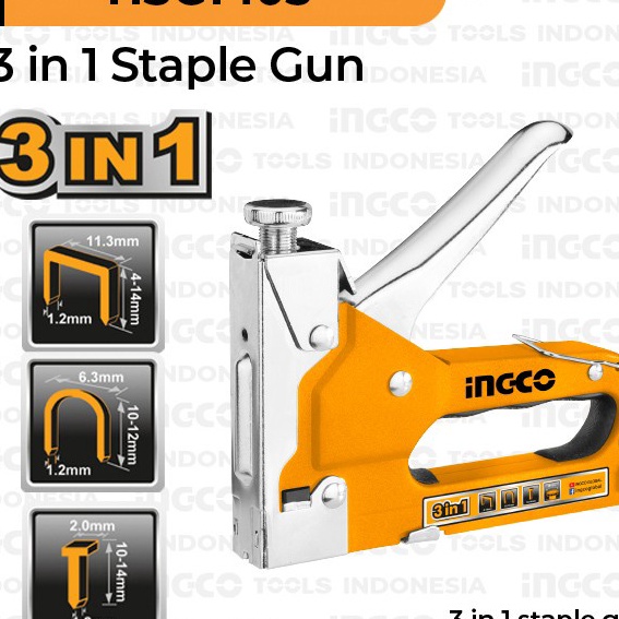 

FG2 INGCO GUN TACKER ALAT STAPLES DAN PAKU TEMBAK 3in1 STAPLE GUN INGCO 414m
