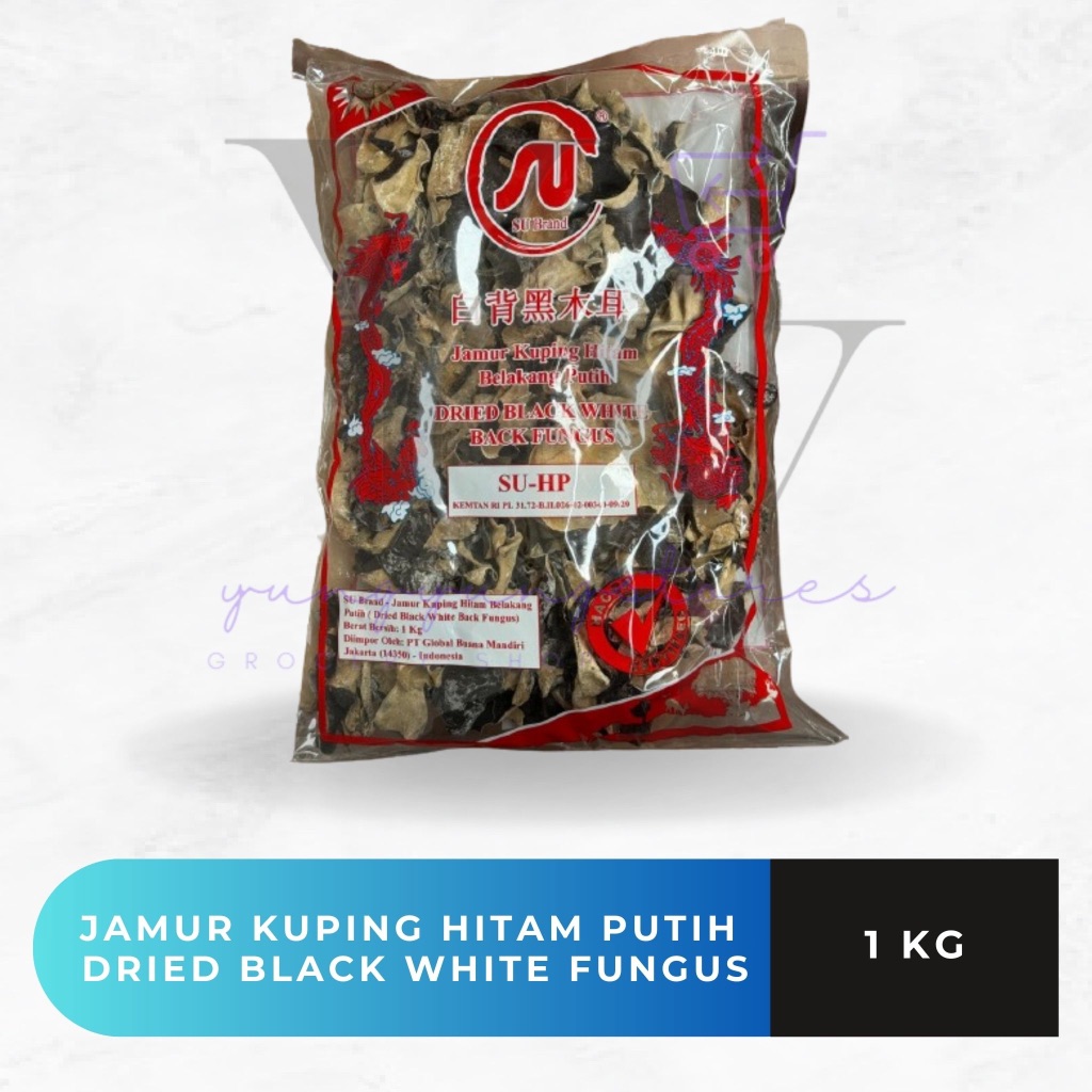 

1 Bal Isi 1 Kg Jamur SU Brand Kuping Hitam Belakang Putih / Dried Black White Back Fungus