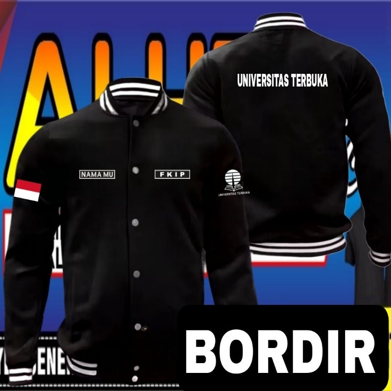 Jaket bordir universitas terbuka jaket universitas terbuka jaket varsity universitas terbuka jaket b