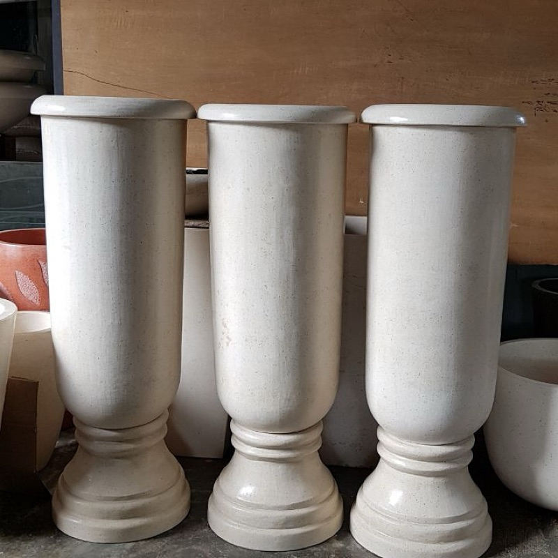 pot teraso pot piala tinggi mewah glossy 120cm