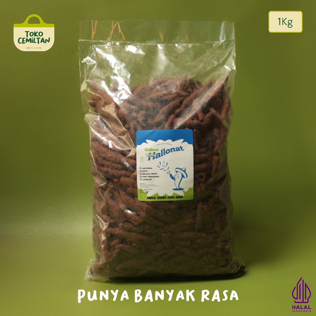 

Hallonat Telur Gabus Keju Coklat 1Kg Bidaran Makanan Ringan Snack