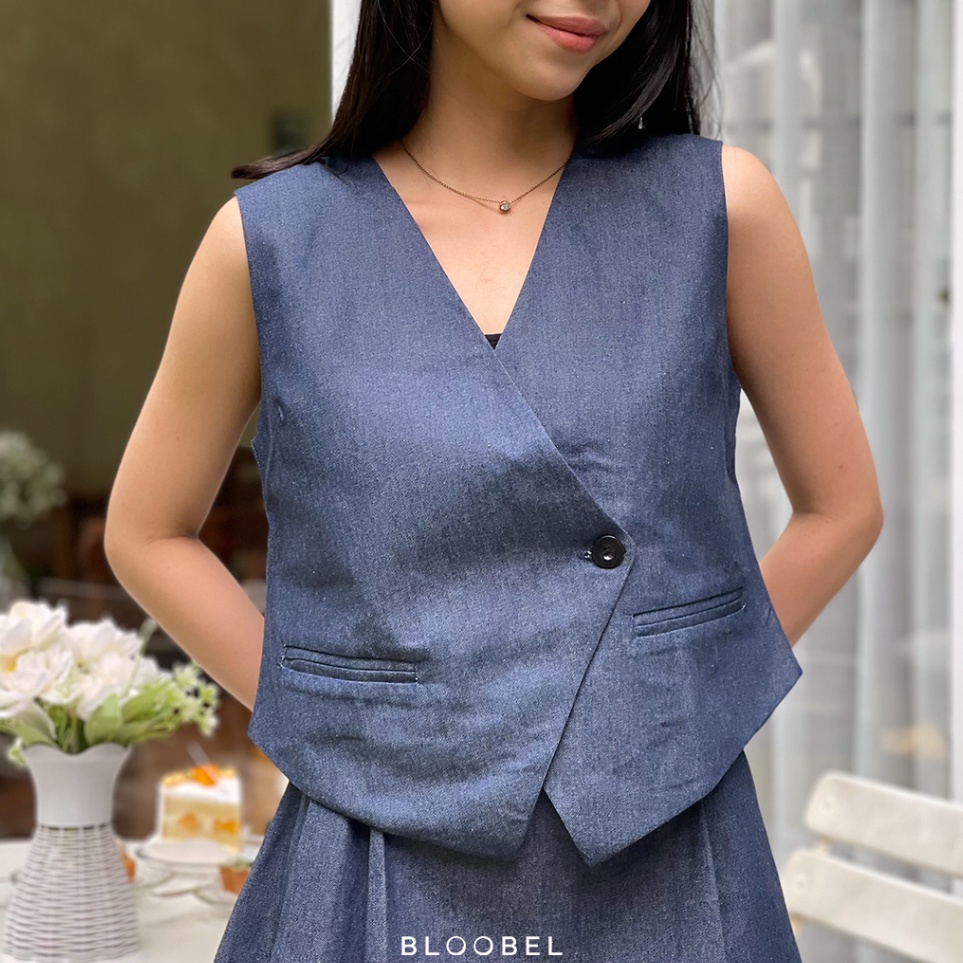 Bloobel  Kate Vest  VST124  Atasan Wanita Rompi Vest Casual Style Basic Outer Korean Style f K3D6