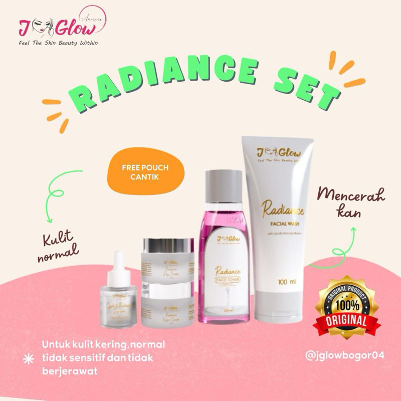 Jglow Skincare Paket Super Whitening Radiance Skin Glowing Bpom Untuk Wajah Normal Kusam Mencerahkan