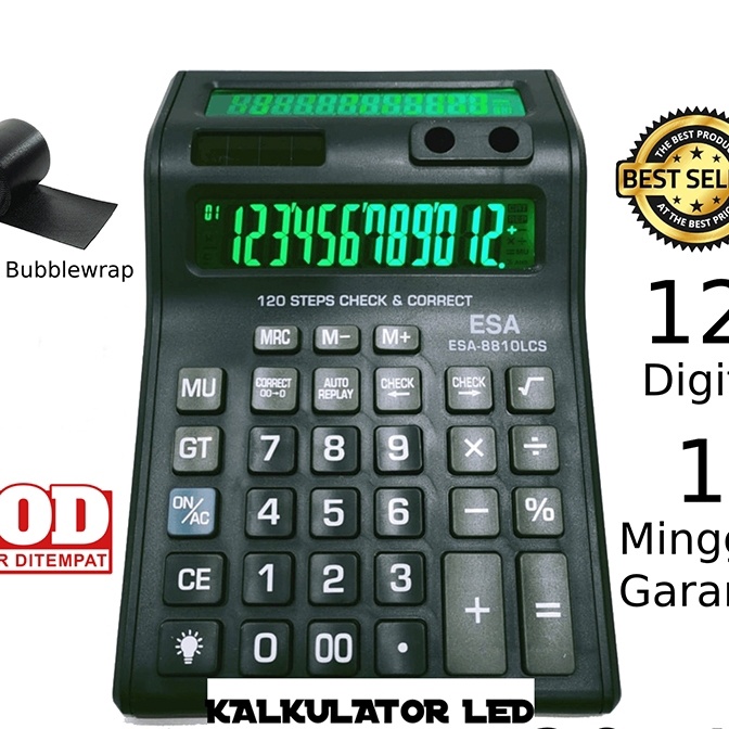 

Terbaik Kalkulator 12 Dit LED 881 LCS 2TV 9614GC KALKUALTOR JUMBO DAGANG Kalkulator Check Calculator Dagang Kalkulator Warung Kalkulator LED Lampu 2 layar