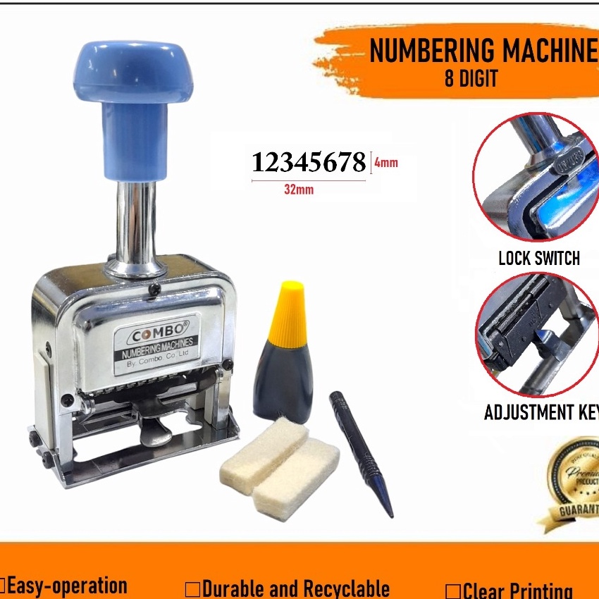 

Gila Numbering Machine 6 7 8 Dits 1S Numerator Nomorator Nomerator Combo