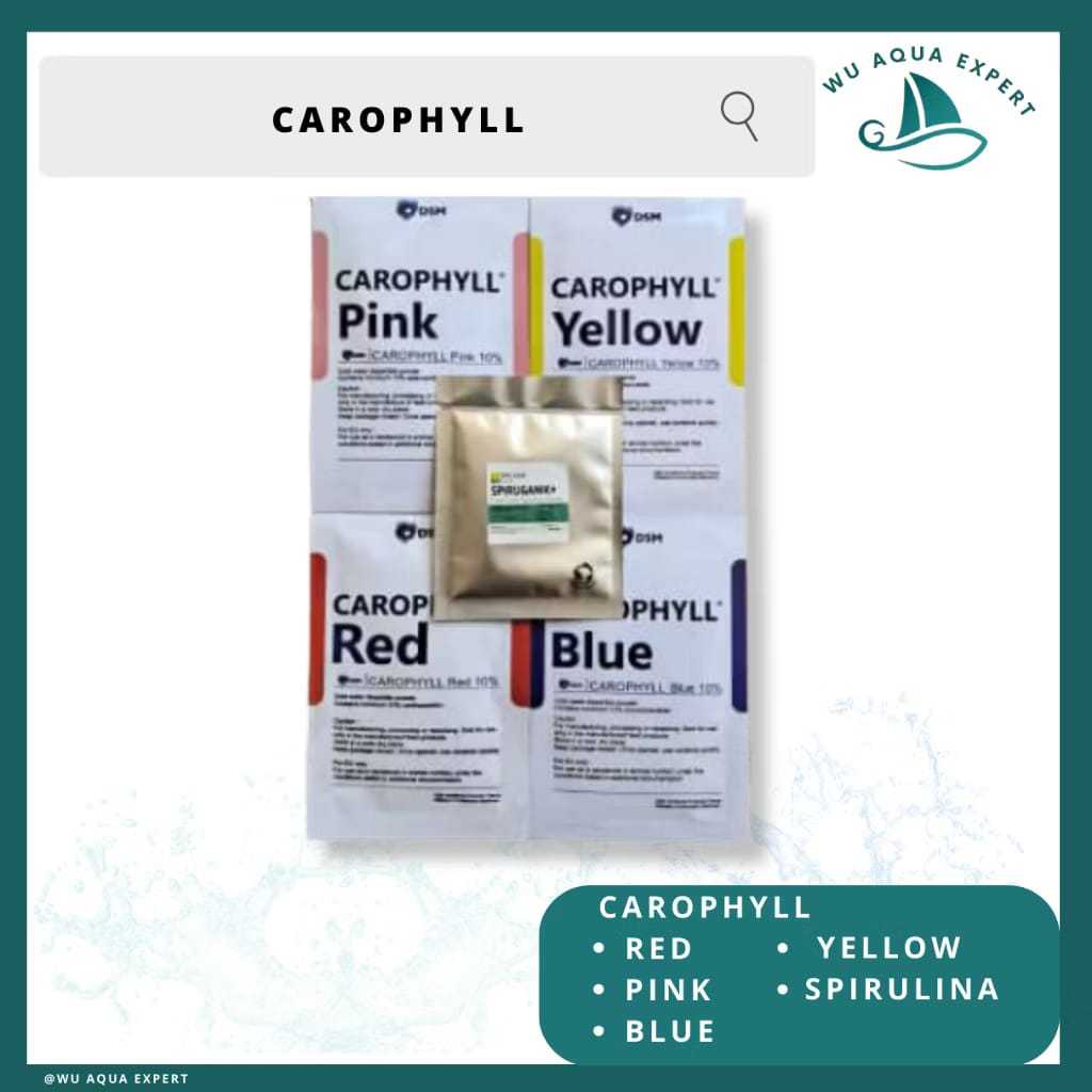 Pencerah Warna Ikan Blue Red Yellow Pink Spirulina Caro Pack