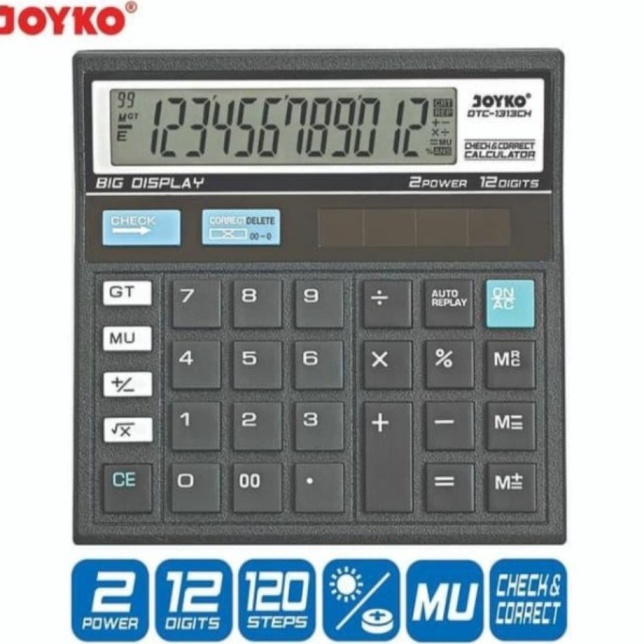 

KF7 JOYKO DTC1313CH 12 Dit CHECK CORRECT CALCULATOR Kalkulator Meja 1313CH ORI