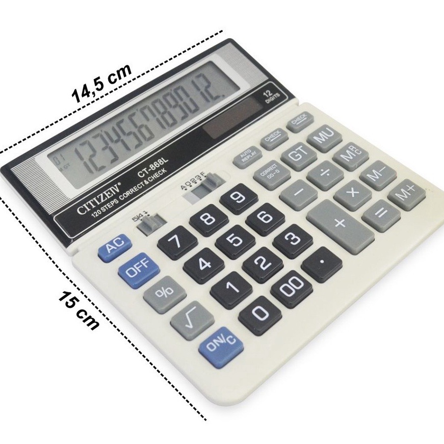 

HJ6 Kalkulator Citizeiv CT868L Calculator 12 Dits Mirip Citizen