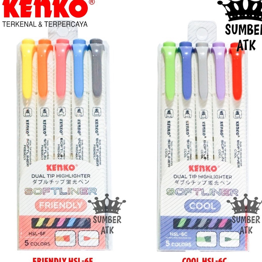 

Kilat KENKO HHLHTER MARKER PENANDA BUKU SPIDOL DUAL TIP SOFTR HSL