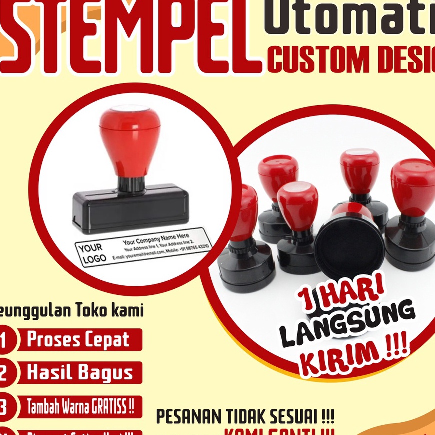 

KF7 Stempel stempel otomatis desain custom free tambah warna