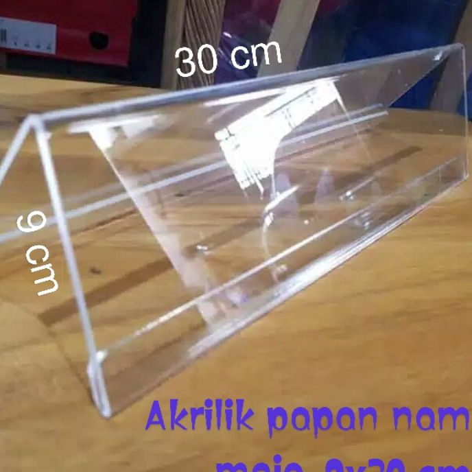 

Bonus AKRILIK NAME PLAT TAG PAPAN NAMA MEJA 9X3 CM