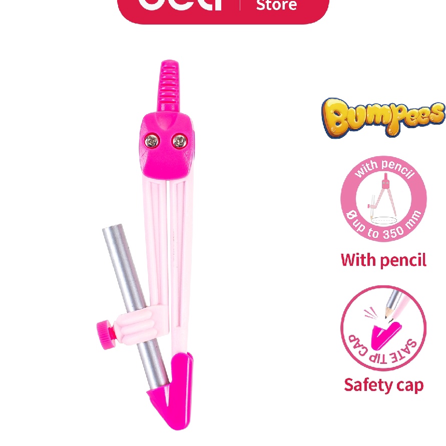 

Top Deli Jangka Sekolah Plastik tahan lama dan mudah dibawa dengan tutup ujung yang aman E8621