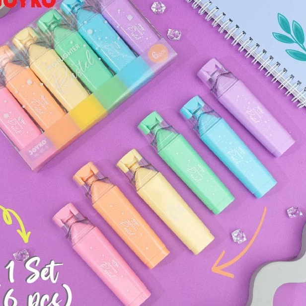 

Potongan PERSET Penanda Berwarna Hhlhter Joyko HL85 6 Warna Pastel