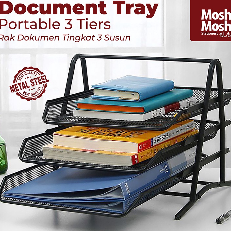 

Khusus Document Tray Desk Storage Foldable 3 Tiers Rak Kes File Dokumen 3 Susun Jaring Besi