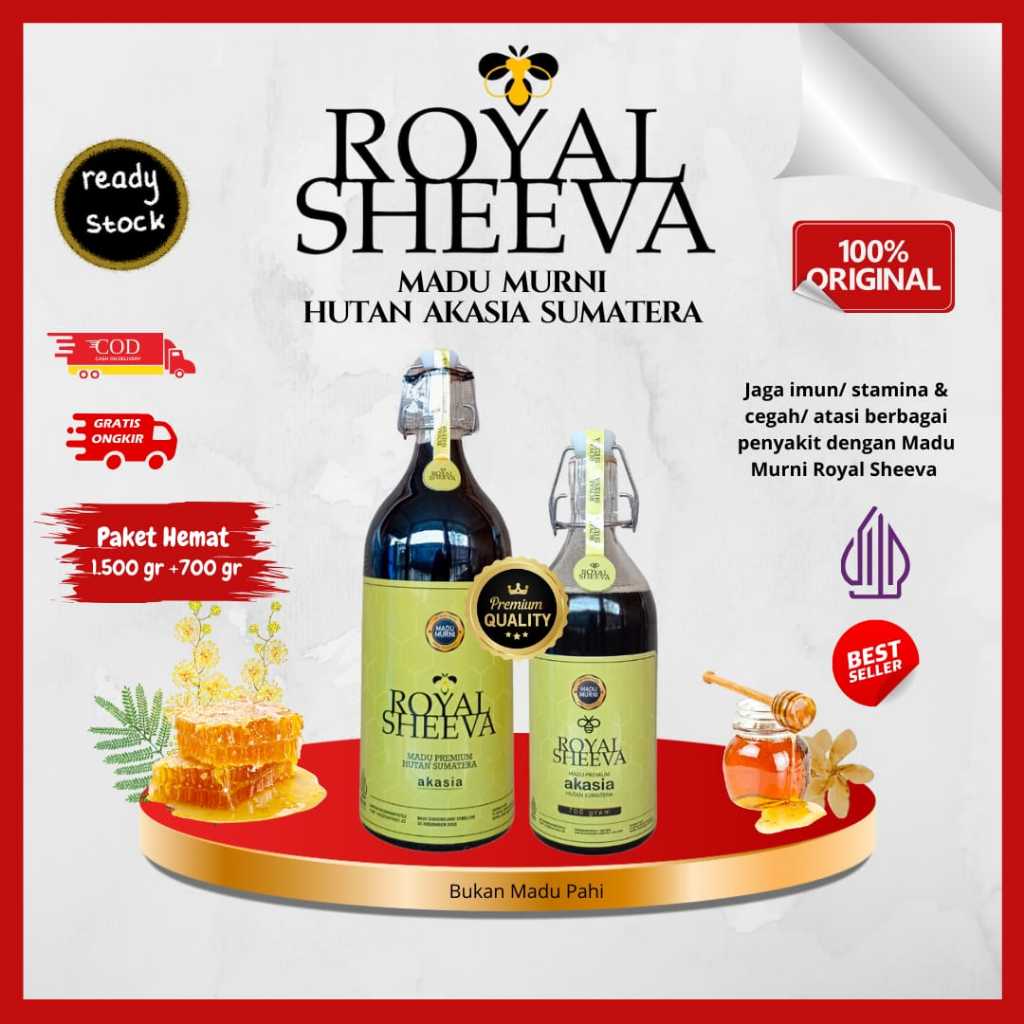 

Madu Premium Royal Sheeva 100% Ori Bundle 700gr + 1500gr | Lulus Uji Lab dari Hutan Akasia Sumatera