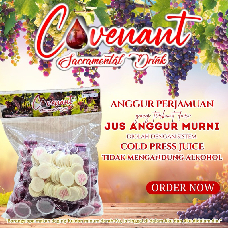 

Anggur perjamuan “Covenant” non alkohol + hosti ayat