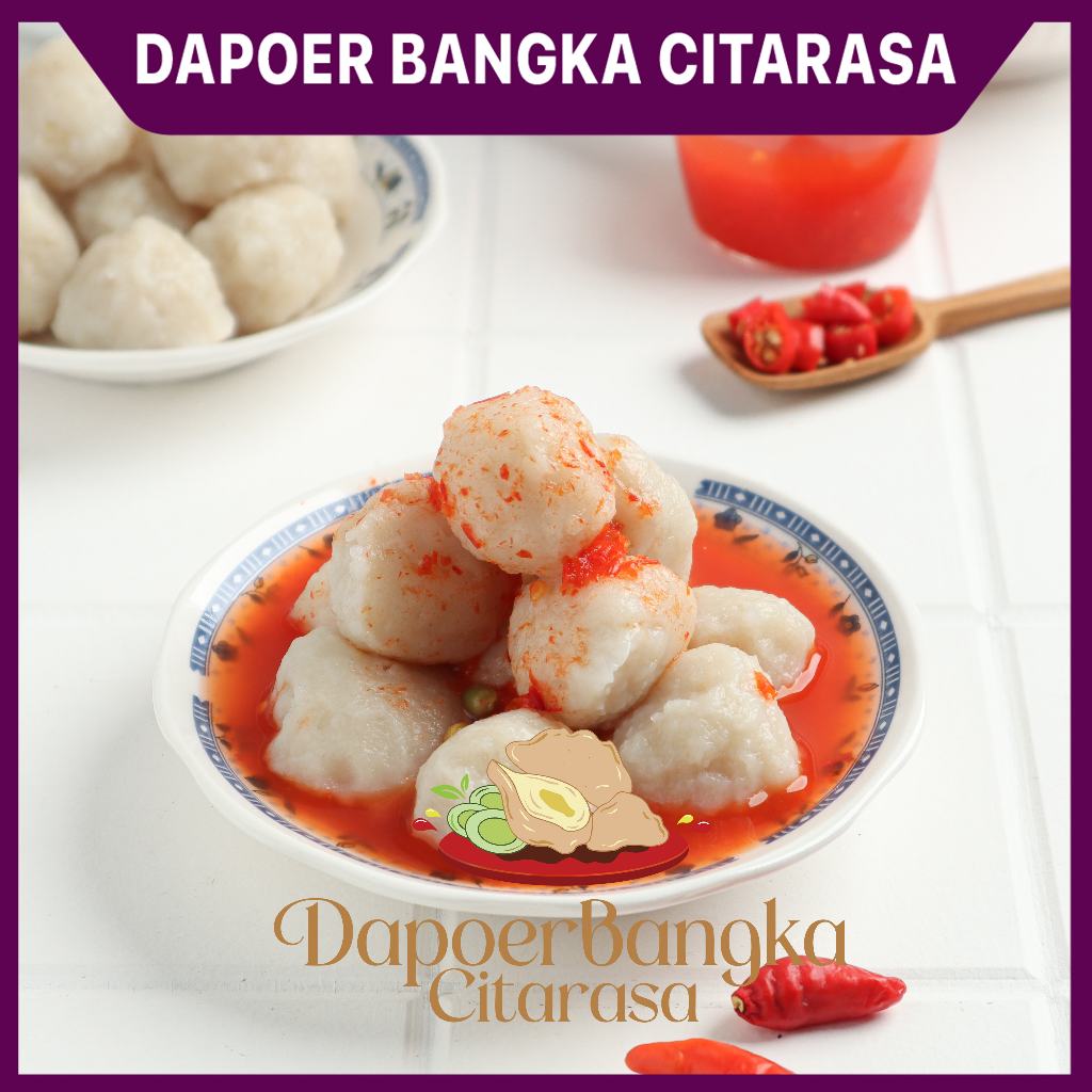 

Pempek Bangka Adaan Bulat Ikan Tenggiri Rebus Isi 10 Pcs