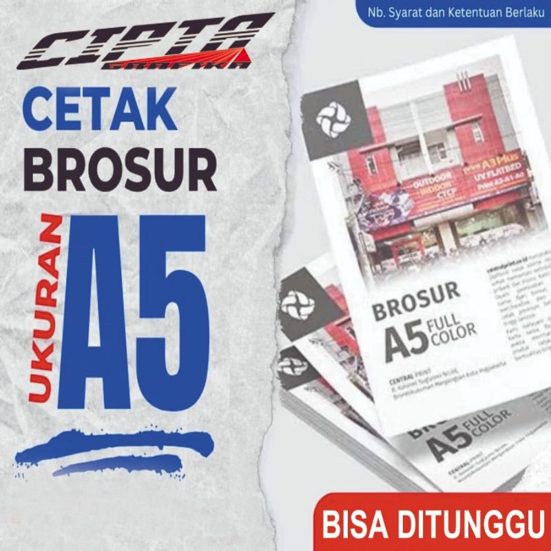 CETAK BROSUR 1 SISI UK A5 1 RIM 500 LEMBAR