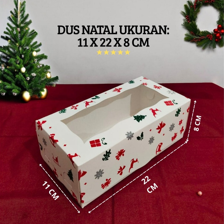 

( 10 Pcs ) Box Dus Premium Kotak Kue Hampers Natal Cake Kue Cookies 11 cm x 22 cm x 8 cm Ivory