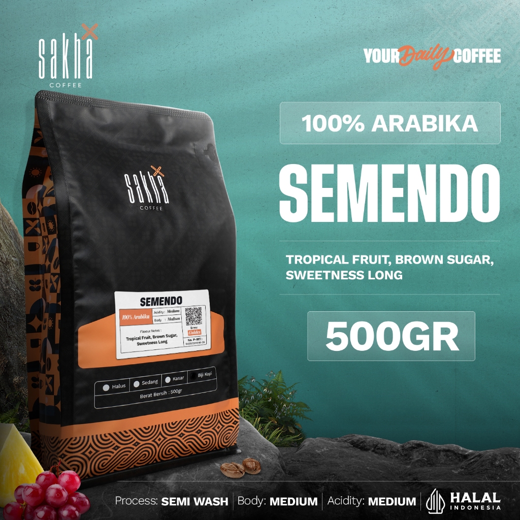 

Kopi Arabika Semendo Arabica Coffee Beans 500 Gram Roast Bean Biji Bubuk