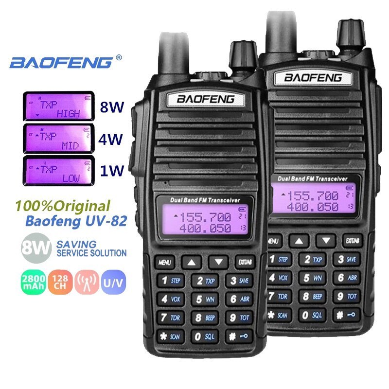 [TERBARU] HT UV-82 5000mAh Power 8 Watt HT Dualband Dua Layar PTT Ori Baru Garansi 8 Watt UV82 Bisa 