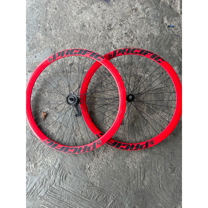 wheelset velg jadi set fixie pacific rem terpedo  ban 700 harga SEPASANG