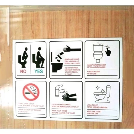 

STIKER TATA CARA PENGGUNAAN TOILET STICKER CARA PAKAI TOILET